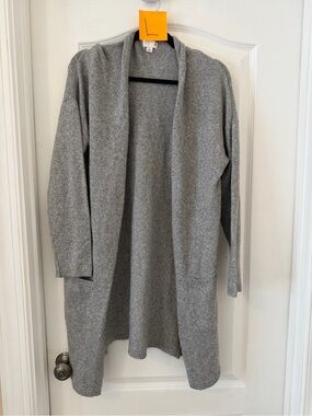 SO Gray Open-Front Long Cardigan